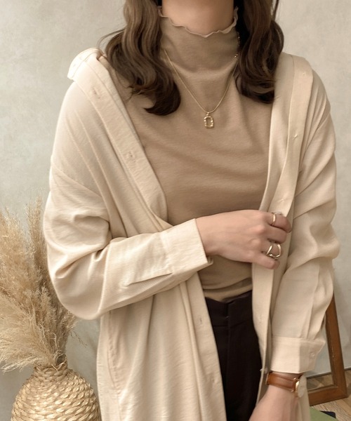 apres jour clair（アプレジュールクレア）の「【apresjour clair】２WAYハイネックインナー（Tシャツ/カットソー・レディース・アイボリー/モカ/ダークブラウン・X-LARGE/フリー）」の21枚目の写真