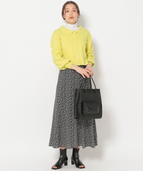 mysty woman(ミスティウーマン)の「衿つき配色カーディガン 272998(ニット/セーター・レディース・ブラック/オフホワイト/イエロー/ライトベージュ・FREE)」の18枚目の写真