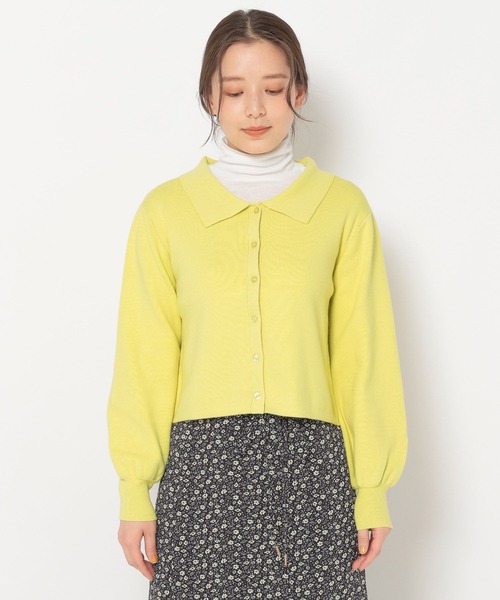 mysty woman(ミスティウーマン)の「衿つき配色カーディガン 272998(ニット/セーター・レディース・ブラック/オフホワイト/イエロー/ライトベージュ・FREE)」の9枚目の写真