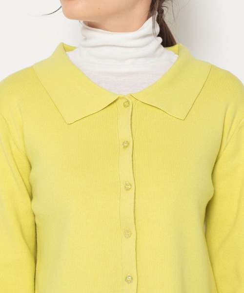 mysty woman(ミスティウーマン)の「衿つき配色カーディガン 272998(ニット/セーター・レディース・ブラック/オフホワイト/イエロー/ライトベージュ・FREE)」の13枚目の写真