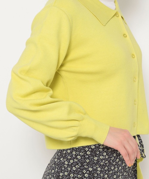 mysty woman(ミスティウーマン)の「衿つき配色カーディガン 272998(ニット/セーター・レディース・ブラック/オフホワイト/イエロー/ライトベージュ・FREE)」の17枚目の写真