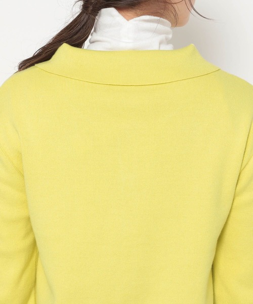 mysty woman(ミスティウーマン)の「衿つき配色カーディガン 272998(ニット/セーター・レディース・ブラック/オフホワイト/イエロー/ライトベージュ・FREE)」の8枚目の写真