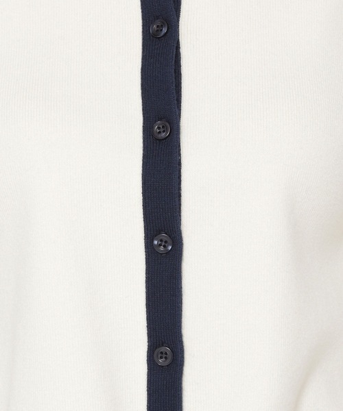 mysty woman(ミスティウーマン)の「衿つき配色カーディガン 272998(ニット/セーター・レディース・ブラック/オフホワイト/イエロー/ライトベージュ・FREE)」の10枚目の写真