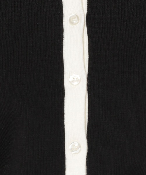 mysty woman(ミスティウーマン)の「衿つき配色カーディガン 272998(ニット/セーター・レディース・ブラック/オフホワイト/イエロー/ライトベージュ・FREE)」の15枚目の写真