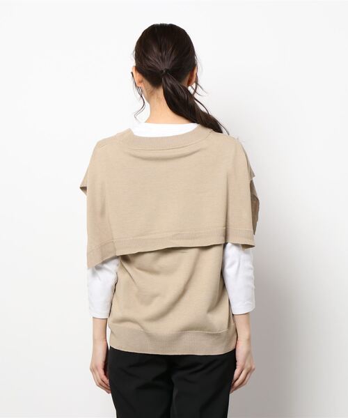 Re:EDIT(リエディ)の「ケープライクニットベスト(ベスト・レディース・ベージュ/ブラック/グリーン・LARGE/MEDIUM)」の8枚目の写真