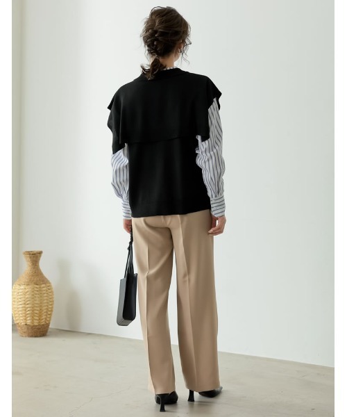 Re:EDIT(リエディ)の「ケープライクニットベスト(ベスト・レディース・ベージュ/ブラック/グリーン・LARGE/MEDIUM)」の12枚目の写真