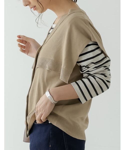 Re:EDIT(リエディ)の「ケープライクニットベスト(ベスト・レディース・ベージュ/ブラック/グリーン・LARGE/MEDIUM)」の14枚目の写真