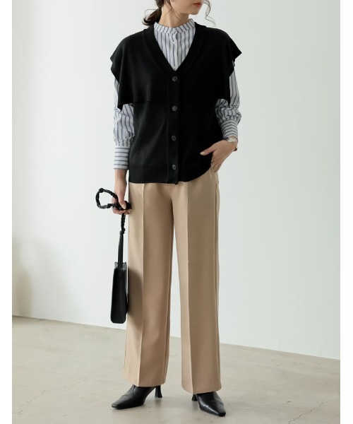 Re:EDIT(リエディ)の「ケープライクニットベスト(ベスト・レディース・ベージュ/ブラック/グリーン・LARGE/MEDIUM)」の11枚目の写真