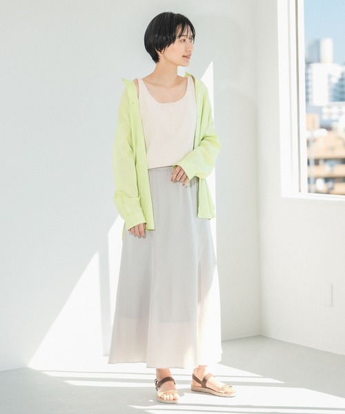 LEPSIM（レプシィム）の「リネンブレンドオーバーシャツ　255382（シャツ/ブラウス・レディース・ネイビー/オフホワイト/パープル/イエロー/オレンジ・FREE）」の16枚目の写真