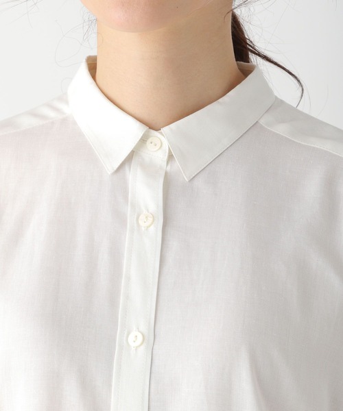 LEPSIM（レプシィム）の「リネンブレンドオーバーシャツ　255382（シャツ/ブラウス・レディース・ネイビー/オフホワイト/パープル/イエロー/オレンジ・FREE）」の22枚目の写真