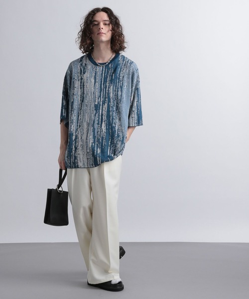 HARE（ハレ）の「アブストラクトニットプルオーバーSS(HARE)（ニット/セーター・メンズ・ブラック/グレー/ブルー・SMALL/MEDIUM）」の21枚目の写真