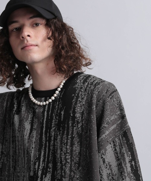 HARE（ハレ）の「アブストラクトニットプルオーバーSS(HARE)（ニット/セーター・メンズ・ブラック/グレー/ブルー・SMALL/MEDIUM）」の16枚目の写真