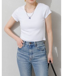 刺繍リブチビTシャツ