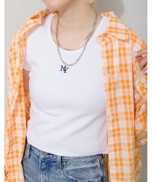 SpRay(スプレイ)の「刺繍リブチビTシャツ(Tシャツ/カットソー・レディース・ブラック/オフホワイト/ホワイト×ブラック/ホワイト系その他・FREE)」の9枚目の写真
