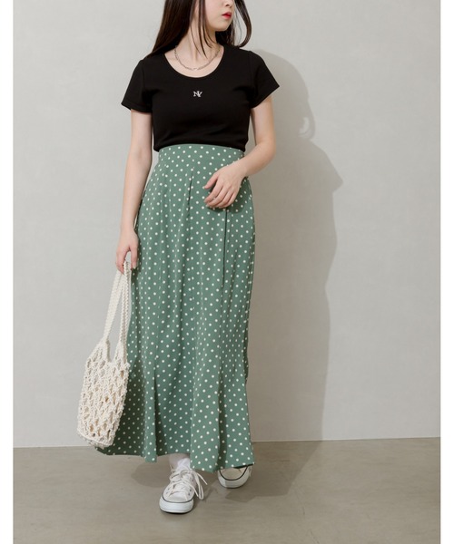 SpRay(スプレイ)の「刺繍リブチビTシャツ(Tシャツ/カットソー・レディース・ブラック/オフホワイト/ホワイト×ブラック/ホワイト系その他・FREE)」の16枚目の写真
