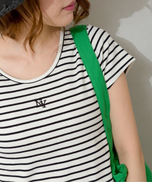 SpRay(スプレイ)の「刺繍リブチビTシャツ(Tシャツ/カットソー・レディース・ブラック/オフホワイト/ホワイト×ブラック/ホワイト系その他・FREE)」の18枚目の写真