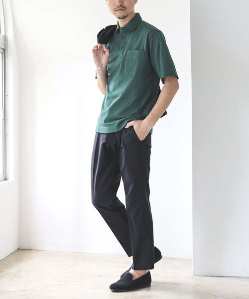 BEAMS LIGHTS（ビームスライツ）の「BEAMS LIGHTS / カノコ ポロシャツ（ポロシャツ・メンズ・ブラック/ネイビー/サックスブルー/グリーン/ライトブラウン・S/M/L/XL）」の13枚目の写真