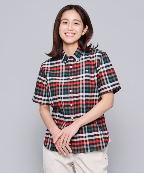 Arnold Palmer（アーノルドパーマー）の「APクラシック ハウスチェック オックス 半袖 シェアシャツ（シャツ/ブラウス・レディース・ブルー系その他/ベージュ系その他・LL/S/M/L/XS）」の2枚目の写真