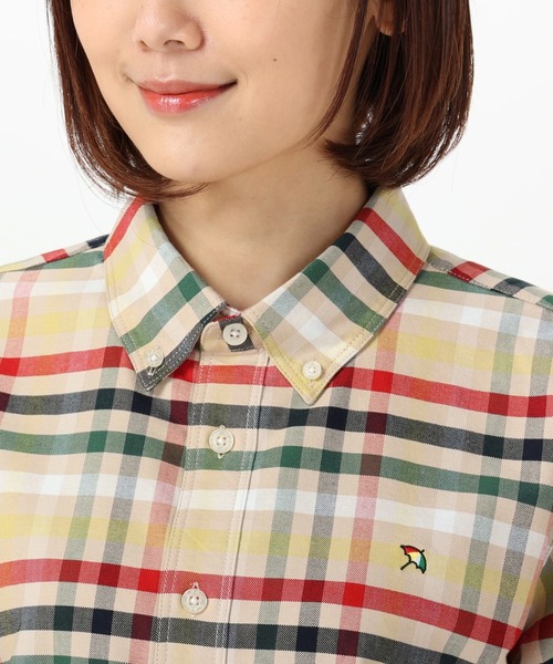 Arnold Palmer（アーノルドパーマー）の「APクラシック ハウスチェック オックス 半袖 シェアシャツ（シャツ/ブラウス・レディース・ブルー系その他/ベージュ系その他・LL/S/M/L/XS）」の6枚目の写真