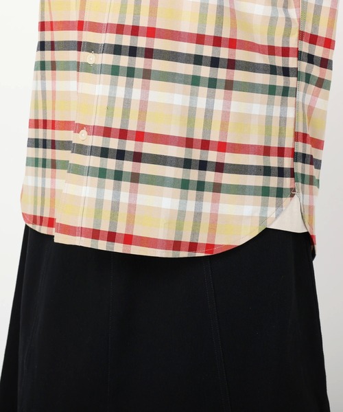 Arnold Palmer（アーノルドパーマー）の「APクラシック ハウスチェック オックス 半袖 シェアシャツ（シャツ/ブラウス・レディース・ブルー系その他/ベージュ系その他・LL/S/M/L/XS）」の9枚目の写真