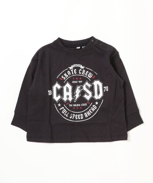 Life Support Products（ライフサポートプロダクツ）の「【コットンUSA】プリントロンT（80～150cm）（Tシャツ/カットソー・キッズ・ブラック/イエロー/オフホワイト/グリーン/ライトブルー・80/90/95/100/110/120/130/140/150）」の2枚目の写真