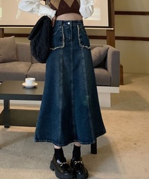 ハイウエストデニムマーメイドロングスカート【ZOZOTOWN限定】