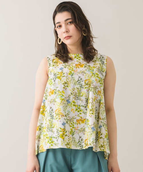 CLOCHE（クロシェ）の「cloche ボタニカルプリント綿ブラウス（シャツ/ブラウス・レディース・イエロー/ブルー・FREE）」の2枚目の写真
