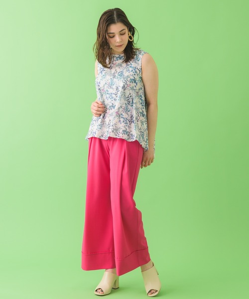 CLOCHE（クロシェ）の「cloche ボタニカルプリント綿ブラウス（シャツ/ブラウス・レディース・イエロー/ブルー・FREE）」の6枚目の写真