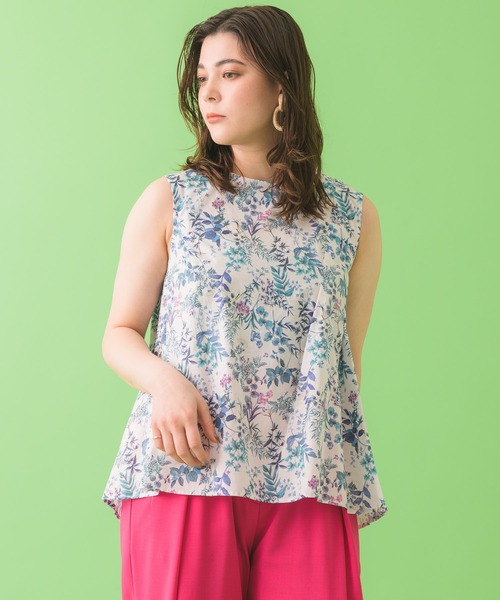 CLOCHE（クロシェ）の「cloche ボタニカルプリント綿ブラウス（シャツ/ブラウス・レディース・イエロー/ブルー・FREE）」の9枚目の写真