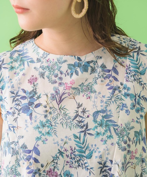 CLOCHE（クロシェ）の「cloche ボタニカルプリント綿ブラウス（シャツ/ブラウス・レディース・イエロー/ブルー・FREE）」の12枚目の写真