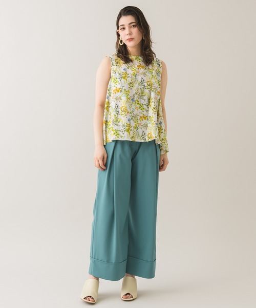 CLOCHE（クロシェ）の「cloche ボタニカルプリント綿ブラウス（シャツ/ブラウス・レディース・イエロー/ブルー・FREE）」の16枚目の写真