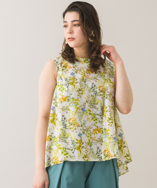 CLOCHE（クロシェ）の「cloche ボタニカルプリント綿ブラウス（シャツ/ブラウス・レディース・イエロー/ブルー・FREE）」の19枚目の写真