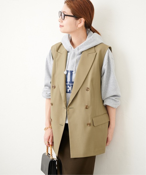 JOURNAL STANDARD(ジャーナルスタンダード)の「ダブルフロントベスト(その他アウター・レディース・ブラック/ベージュ・FREE)」の21枚目の写真