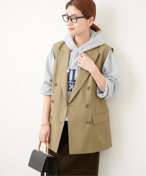 JOURNAL STANDARD(ジャーナルスタンダード)の「ダブルフロントベスト(その他アウター・レディース・ブラック/ベージュ・FREE)」の10枚目の写真