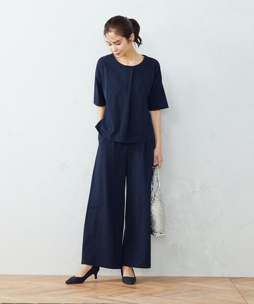 COMME CA ISM（コムサイズム）の「【セットアップ対応】吸水速乾　イージーパンツ（その他パンツ・レディース・ブラック/ネイビー・MEDIUM/LARGE）」の4枚目の写真