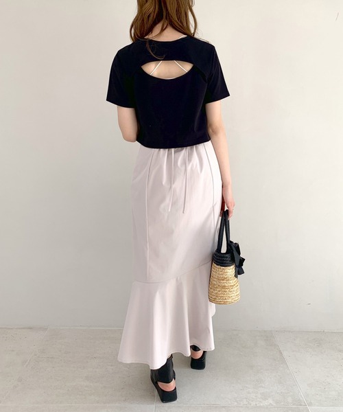 OLIVE des OLIVE（オリーブデオリーブ）の「バックオープンTシャツ（Tシャツ/カットソー・レディース・オフホワイト/パープル/ブラック/ライム/ピンク系その他・FREE）」の11枚目の写真