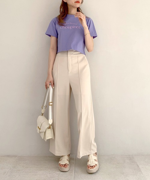 OLIVE des OLIVE（オリーブデオリーブ）の「バックオープンTシャツ（Tシャツ/カットソー・レディース・オフホワイト/パープル/ブラック/ライム/ピンク系その他・FREE）」の8枚目の写真