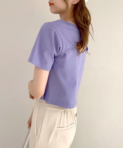 OLIVE des OLIVE（オリーブデオリーブ）の「バックオープンTシャツ（Tシャツ/カットソー・レディース・オフホワイト/パープル/ブラック/ライム/ピンク系その他・FREE）」の13枚目の写真