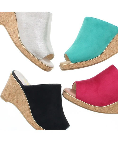 JELLY BEANS（ジェリービーンズ）の「メタルラインウエッジミュールサンダル(217-137)JELLY BEANS(ジェリービーンズ)（サンダル・レディース・ピンク/シルバー/グリーン/ブラック系・S/M/L/LL）」の9枚目の写真