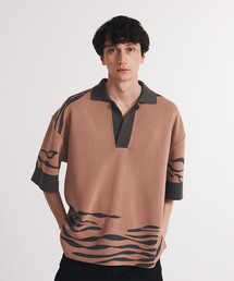 UNITED TOKYO | ゼブラジャガードニットポロ(ポロシャツ)