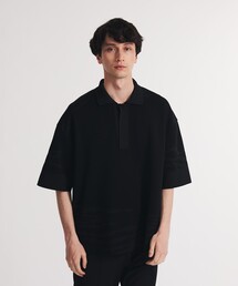 ゼブラジャガードニットポロ