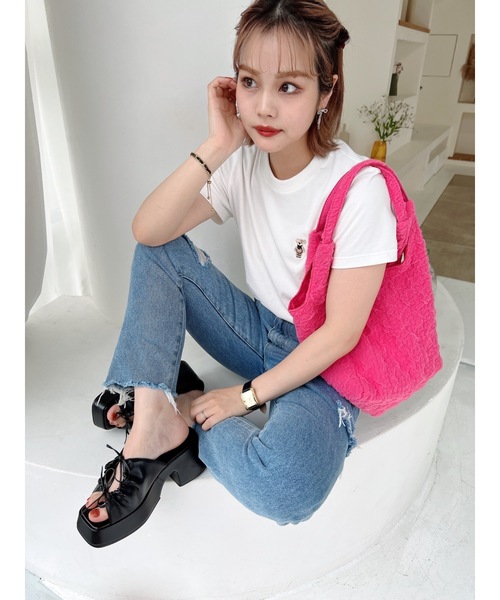 JUMELLE(ジュメロ)の「ジュマワッペンTシャツ(Tシャツ/カットソー・レディース・ホワイト/ピンク・FREE)」の8枚目の写真