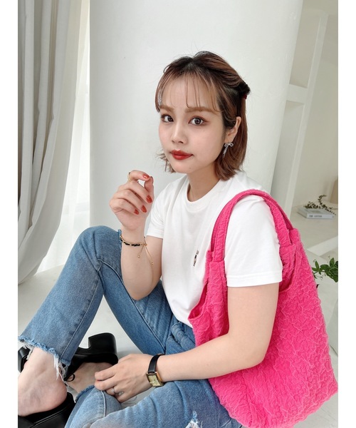 JUMELLE(ジュメロ)の「ジュマワッペンTシャツ(Tシャツ/カットソー・レディース・ホワイト/ピンク・FREE)」の9枚目の写真