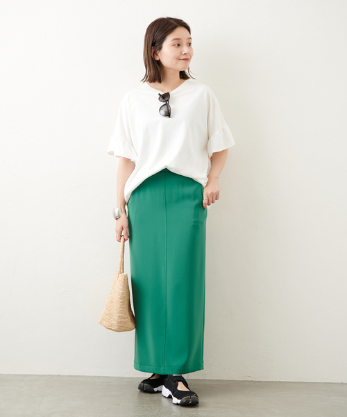 JOURNAL STANDARD（ジャーナルスタンダード）の「ギャザースリーブポンチョTee（Tシャツ/カットソー・レディース・ホワイト/ネイビー系1/ブラック/パープル系その他3・FREE）」の7枚目の写真