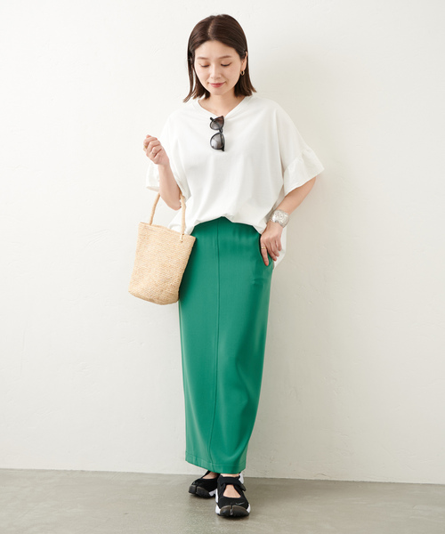 JOURNAL STANDARD（ジャーナルスタンダード）の「ギャザースリーブポンチョTee（Tシャツ/カットソー・レディース・ホワイト/ネイビー系1/ブラック/パープル系その他3・FREE）」の8枚目の写真