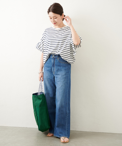 JOURNAL STANDARD（ジャーナルスタンダード）の「ギャザースリーブポンチョTee（Tシャツ/カットソー・レディース・ホワイト/ネイビー系1/ブラック/パープル系その他3・FREE）」の16枚目の写真