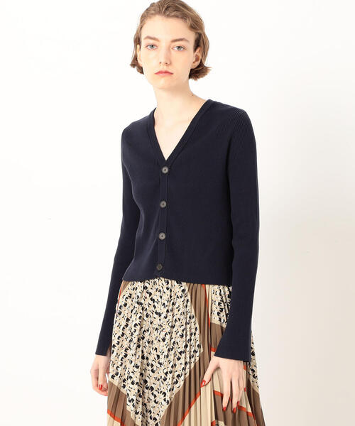 TOMORROWLAND （トゥモローランド）の「コットンリブ Vネックショートカーディガン（カーディガン/ボレロ・レディース・ライトブルー/ネイビー/イエロー/ライトベージュ/ブルー系その他4・S）」の4枚目の写真