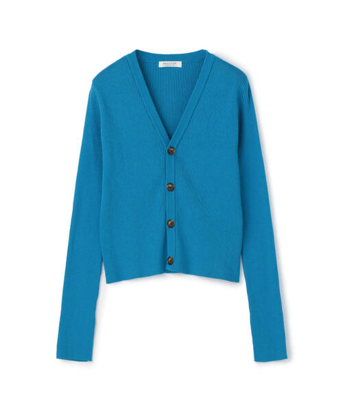 TOMORROWLAND （トゥモローランド）の「コットンリブ Vネックショートカーディガン（カーディガン/ボレロ・レディース・ライトブルー/ネイビー/イエロー/ライトベージュ/ブルー系その他4・S）」の3枚目の写真