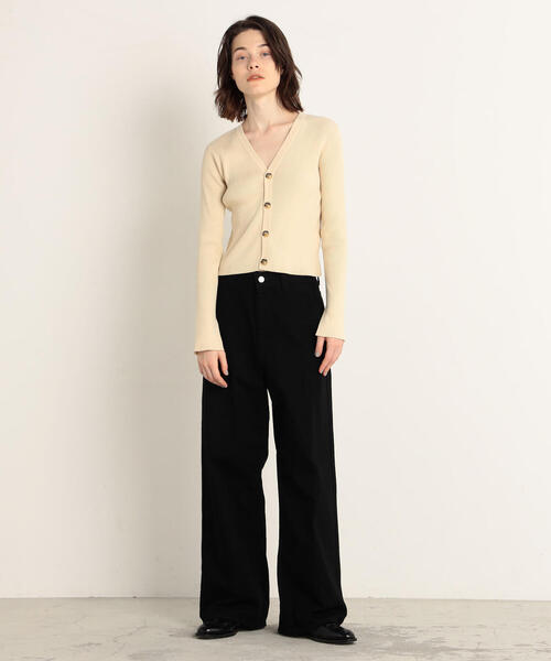 TOMORROWLAND （トゥモローランド）の「コットンリブ Vネックショートカーディガン（カーディガン/ボレロ・レディース・ライトブルー/ネイビー/イエロー/ライトベージュ/ブルー系その他4・S）」の7枚目の写真