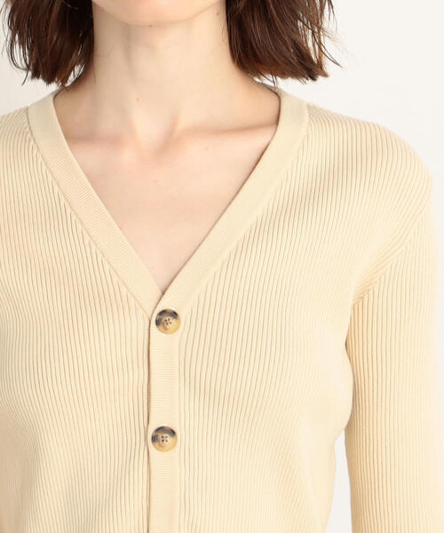 TOMORROWLAND （トゥモローランド）の「コットンリブ Vネックショートカーディガン（カーディガン/ボレロ・レディース・ライトブルー/ネイビー/イエロー/ライトベージュ/ブルー系その他4・S）」の12枚目の写真